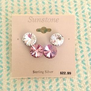 Dance recital large stage earrings! Diamonds, pink